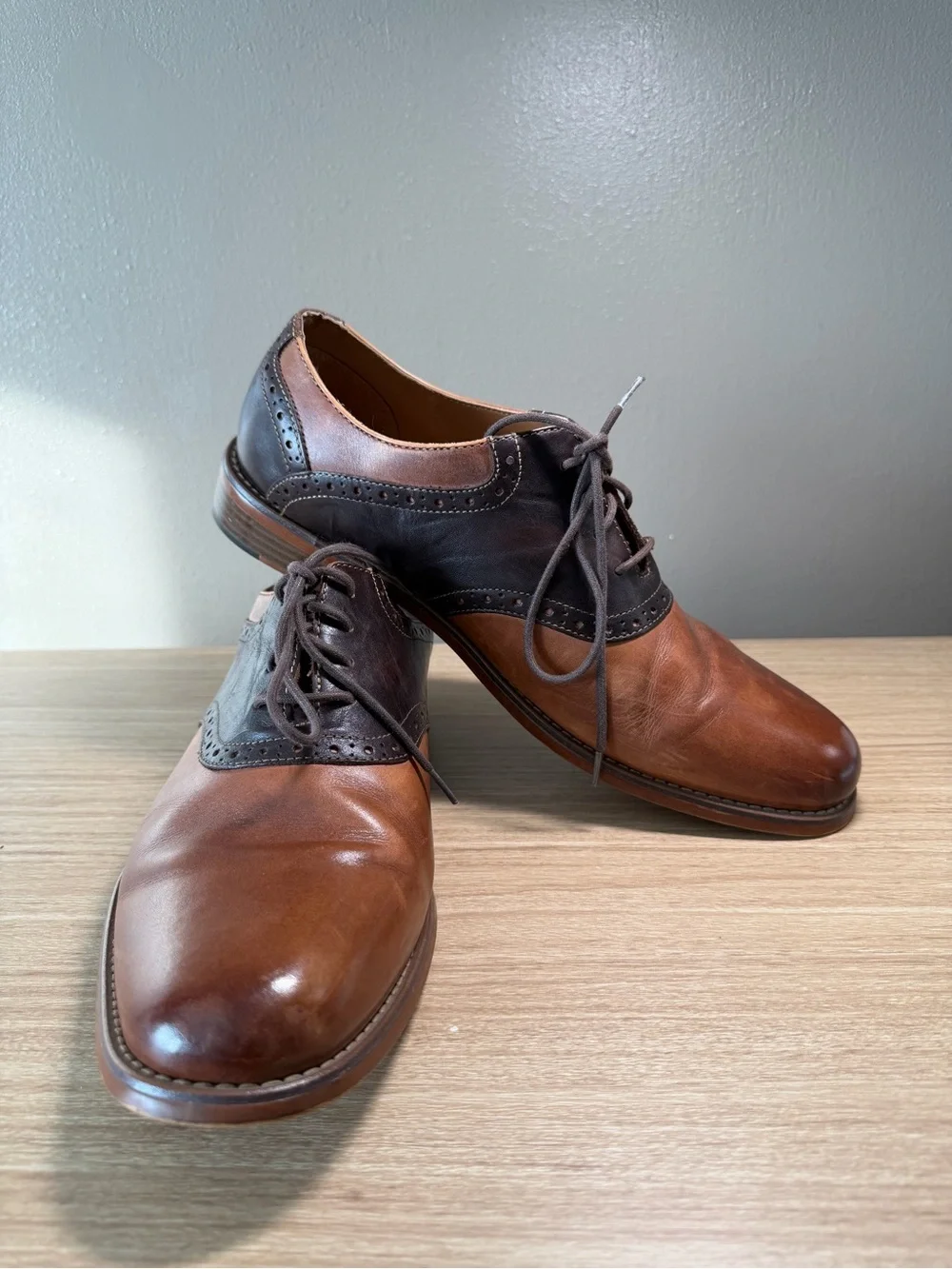 G.H. Bass Casanova Men’s Carmel Brown Leather Casual Oxfords